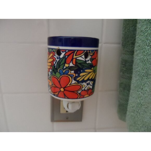 Talavera Electric Wax Warmer Plug-In Floral Design Aromatherapy Home Decor - Picture 6 of 7
